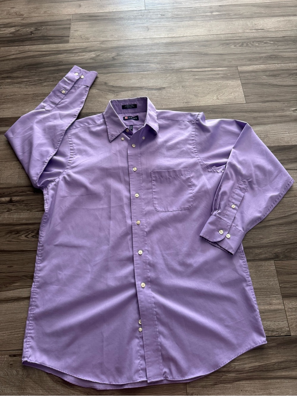 Chaps Lavender Long-Sleeve Button-Up Dress Shirt